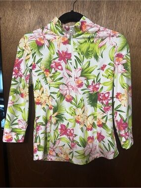 Tommy Bahama Everyday Active Pullover Half-Zip Women’s XS Floral NWT